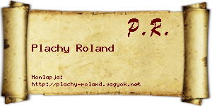 Plachy Roland névjegykártya