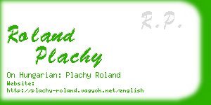 roland plachy business card